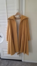 Vintage Christian Dior Mustard Yellow Swing Coat Size 6 Wool Quiet Luxury 70s