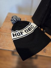 HUF DBC POM BEANNIE BLACK AND WHITE "DIRIT BAG CREW" BMX SKATE STREETWARE WOVEN
