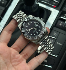 Custom Built - GMT NH34 Automatic Black Dial Steel Bezel Jubilee 40mm