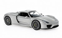 Porsche 918 Spyder Hardtop • 2011 • NEU • Welly WEL18051H-SILVER • 1:18