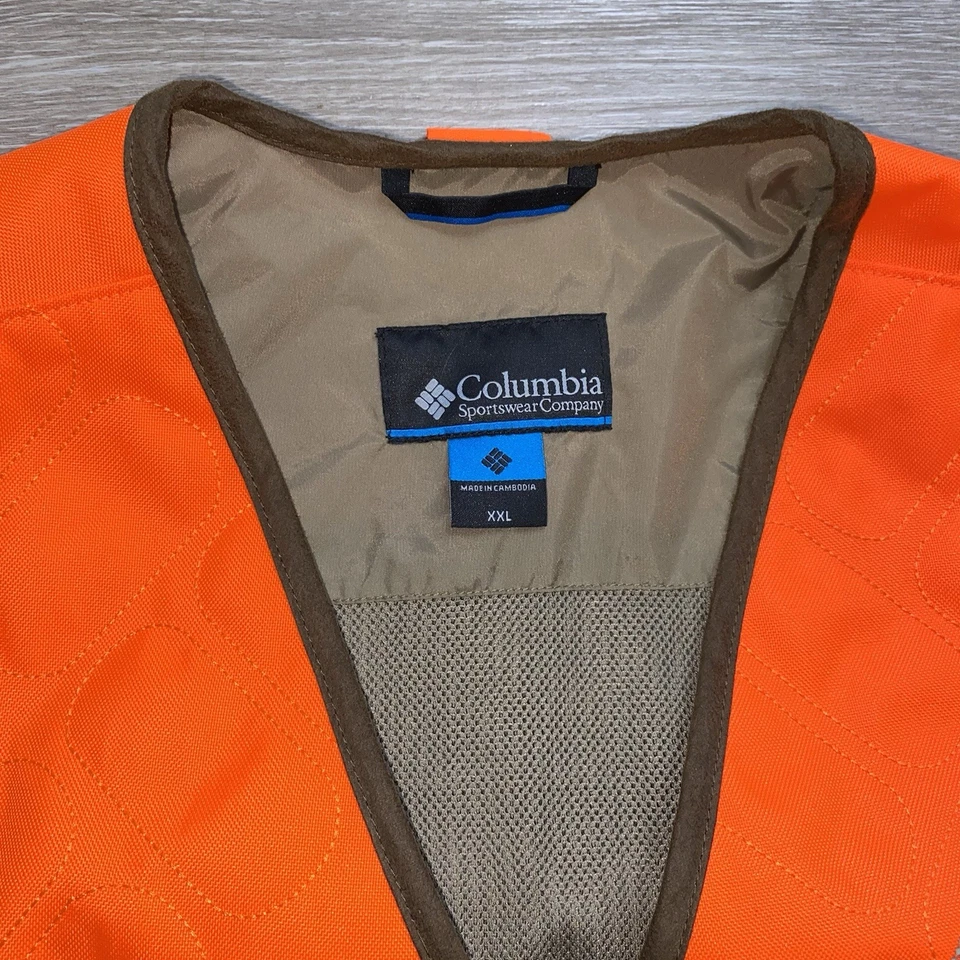 Columbia PHG Hunting Vest Men’s XXL Blaze Orange Ptarmigan Bird Pheasant Grouse - Image 3 of 4
