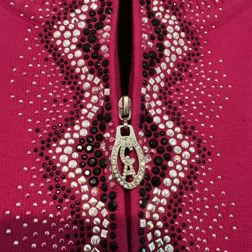 Suéter Christine Alexander Mujer’s Grande Cremallera Estrás Manga Larga Rosa - Imagen 4 de 19