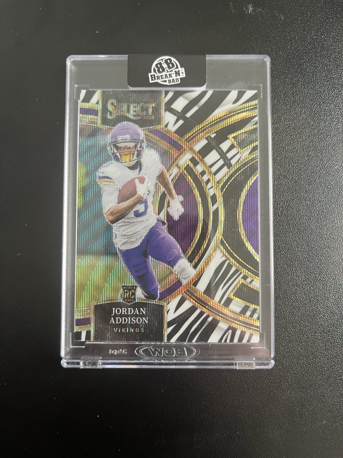 2023 Select Jordan Addison Zebra Prizm Rookie #194 Premier Level