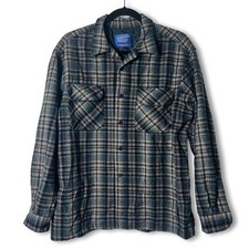 Pendleton Men's Wool Plaid Shirt Jacket USA Blue Label Sz L