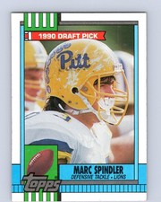 1990 Topps #364 Marc Spindler Detroit Lions Rookie Football Card RC. rookie card picture