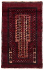 Vintage Dark Red Traditional 2'10" x 4'7" Hand-Knotted Oriental Wool Area Rug