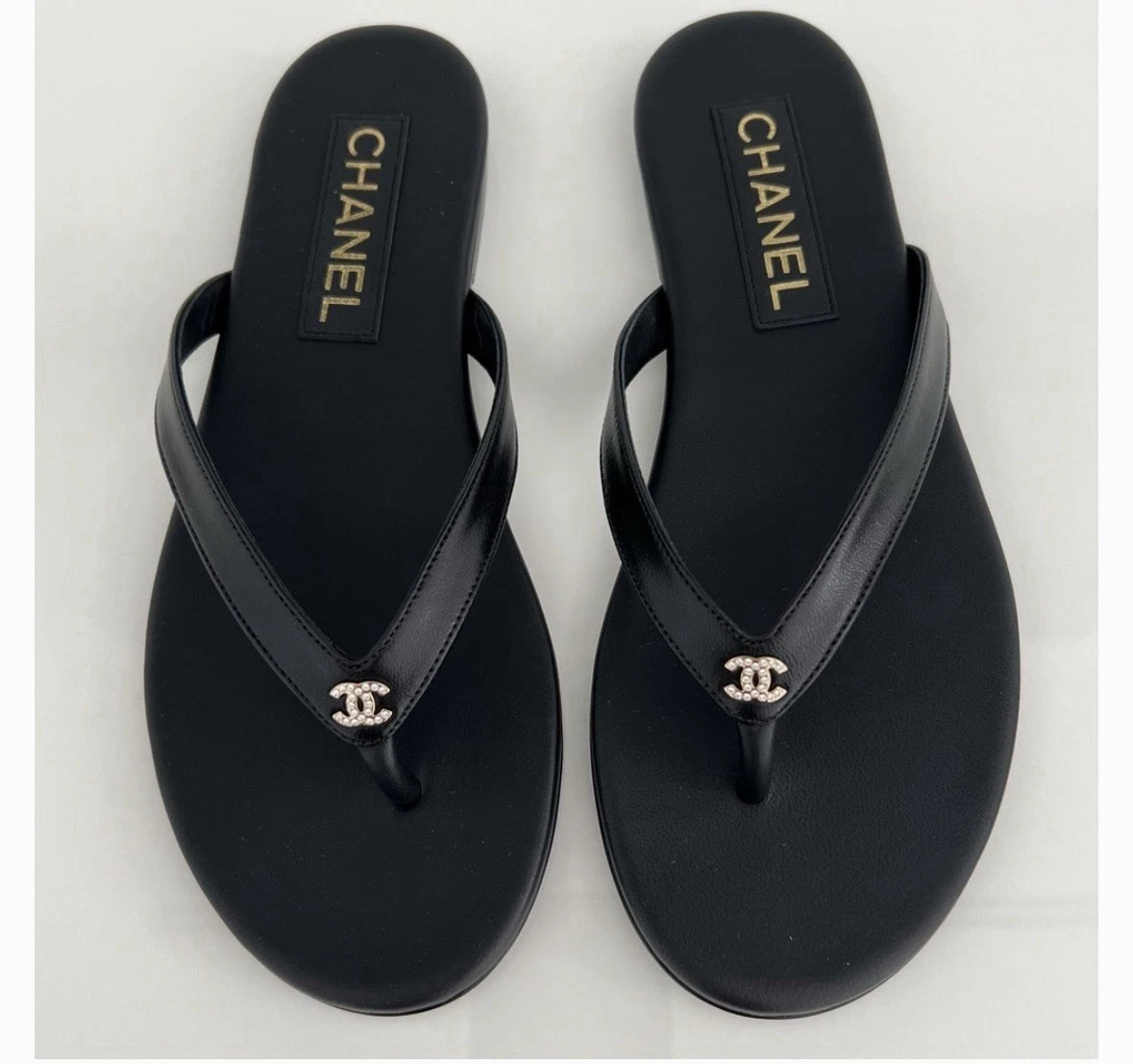 CHANEL Women's Flip Flop Upper Leather Sandals for sale | eBay