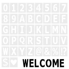 42 Pcs 2 Inch Reusable Alphabet Stencils Number Crafts Templates for Painting