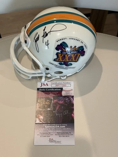 BRETT FAVRE Signed Autograph Auto Green Bay Packers Mini Helmet COA