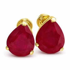 GENUINE 2.18 Cts RUBY STUD EARRINGS 14K GOLD -Free Appraisal Service-SCREW BACKS