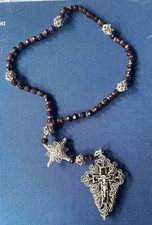 Różaniec,Srebro,1850,,Granat,filigran, Oryginalny przedmiot