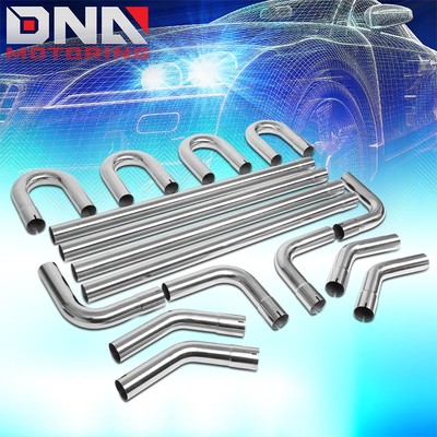 16Pcs 2.25'' OD Stainless Steel Bend Straight DIY Custom Exhaust Tubing Pipe Kits