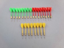 Lot of 24 Plastic and Steel Metal Tip Darts Multi Colored