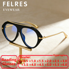 Men Women Oval Blue Light Blocking Reading Glasses Clear Lens Presbyopic Glasses