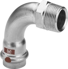 Viega Temponox-Übergangsbogen 90 Grad, d 35mm, R 11/4 Stahl nichtrostend Modell