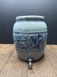 Vintage Cobolt Blue Salt Glaze Stoneware Water Dispenser