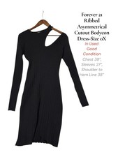 Forever 21 Asymmetrical One-Sleeve Bodycon Dress | Black | 0X