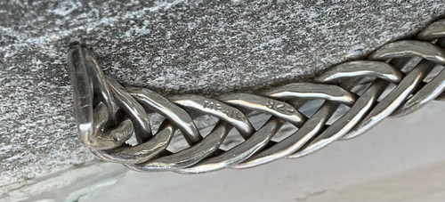Vintage STERLING MODERNIST ROPE BRAID BRACELET Mexico 925 NICE ONE! - Picture 8 of 9