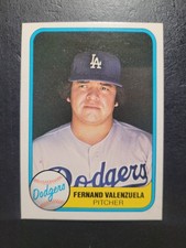 1981 Fleer # 140 Fernando Valenzuela (ROOKIE) RC Baseball Card, Dodgers. rookie card picture