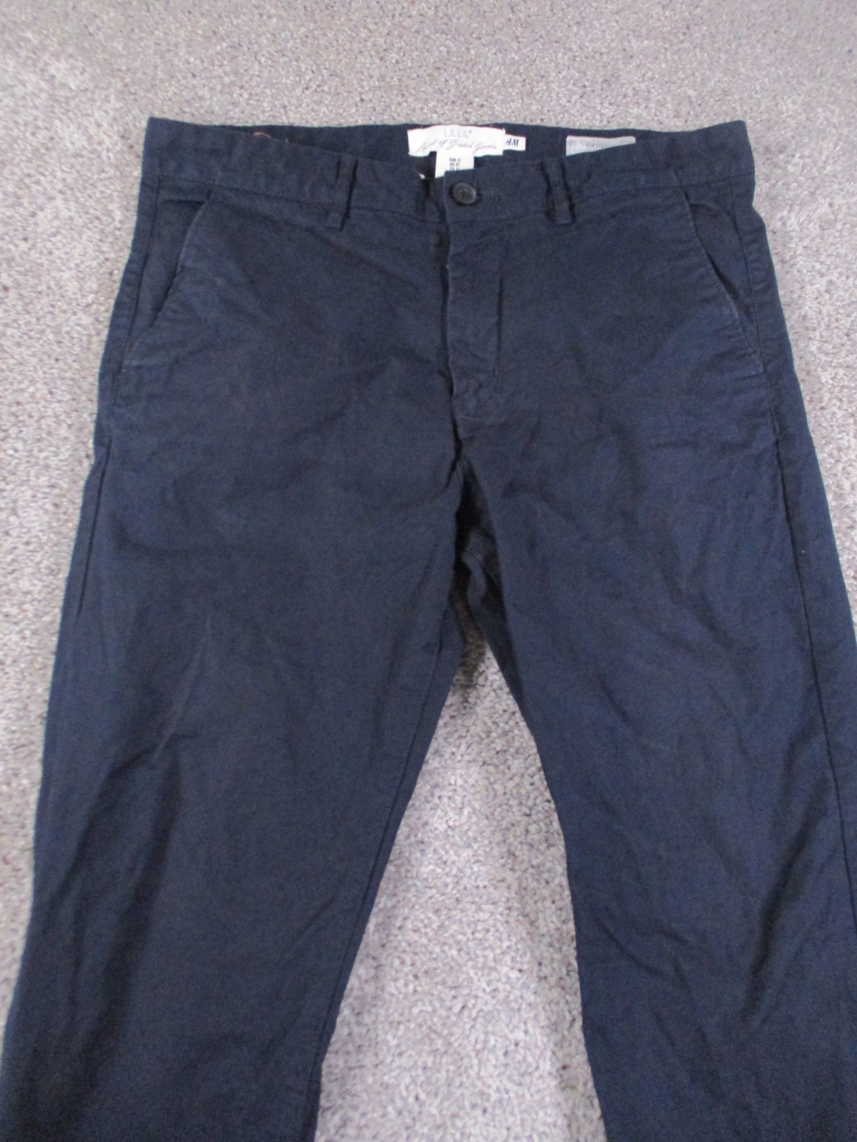 Label Of Graded Goods H&M 31 Skinny Fit Mens Dress Pants 30" Inseam Navy Blue thumbnail 2