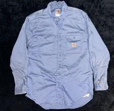 Carhartt FR ATPV 8.7 L/S Navy Blue Button Down M Shirt FRS003 Double Pocket
