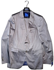 JOOP! Garnitur Finch-Brad Niebieski/Szary Połysk Bawełna Stretch rozm. 94 Slim Fit