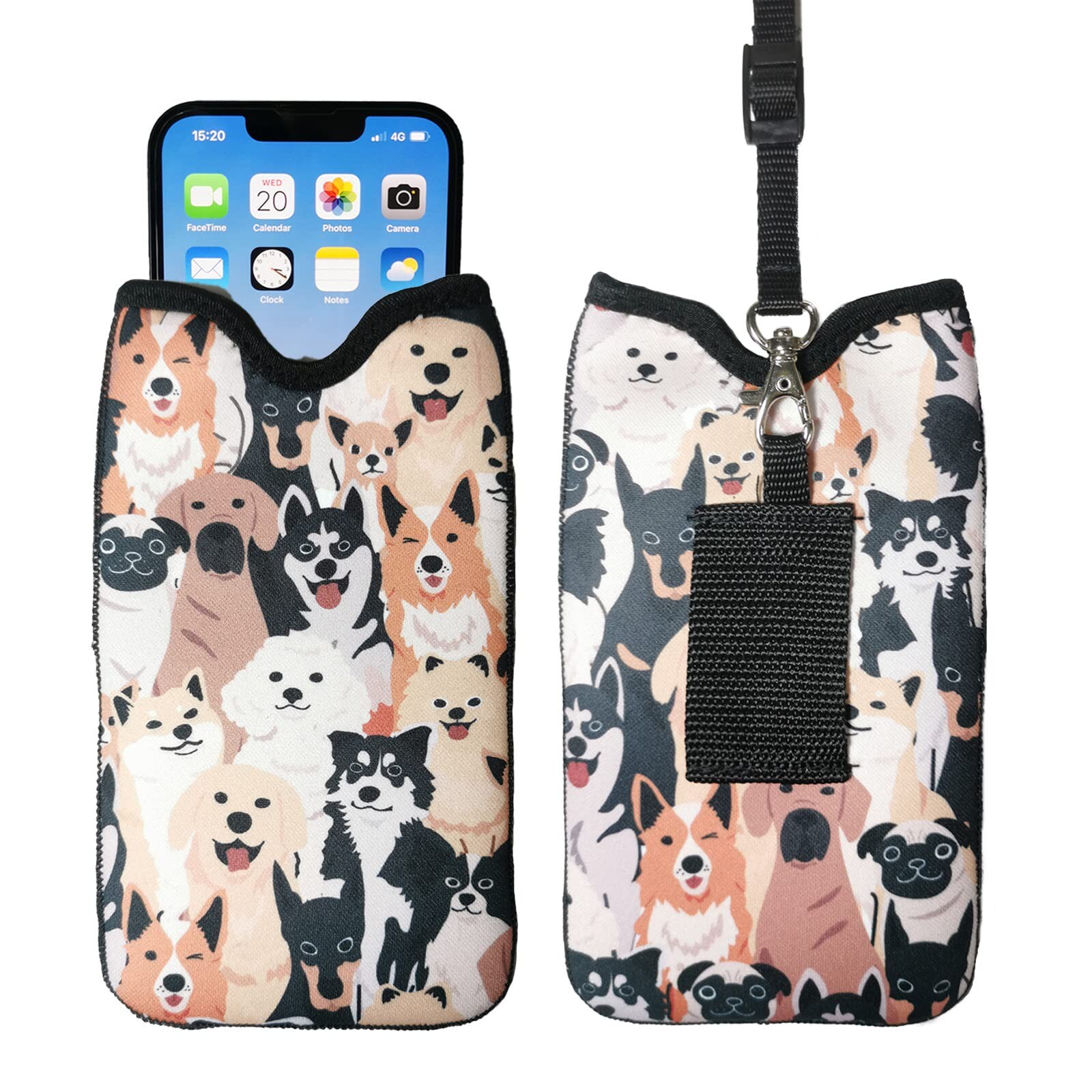 Neoprene Shockproof Smartphone Sleeve Holster Pouch with Neck Lanyard by Tainada