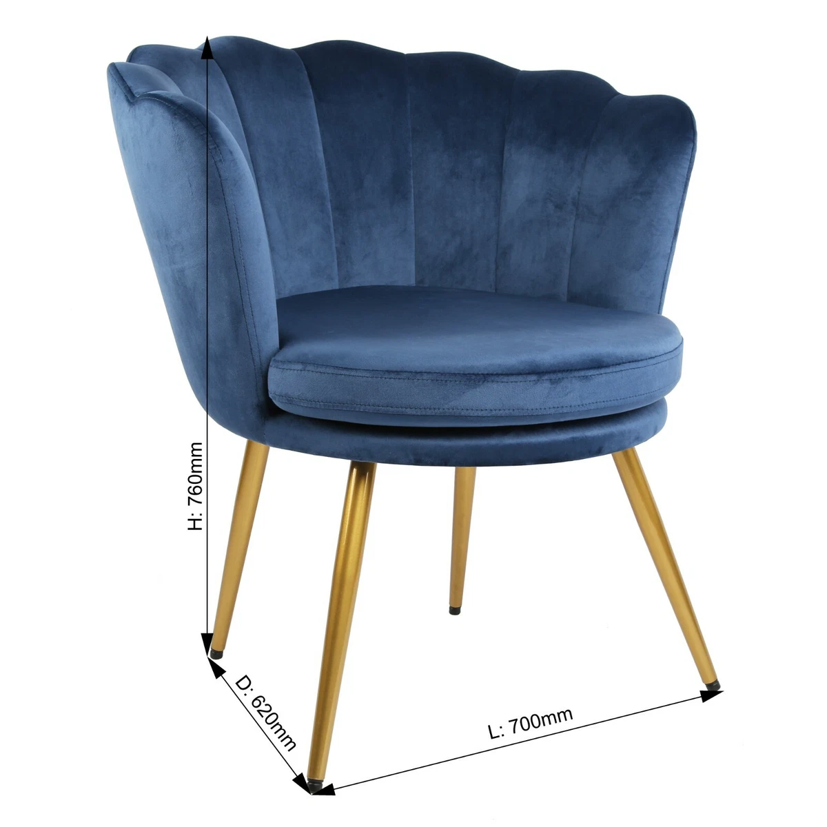 Genesis Flora Accent Tub Chair Scallop Armchair Petal Back Gold