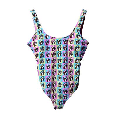 Bucees NWT Beaver All Over Multicolor Print One Piece Women Bathing Suit Size XL