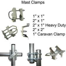 Mast Pole Clamps for TV Aerial FM DAB CB HAM Satellite With U Bolt Various Sizes