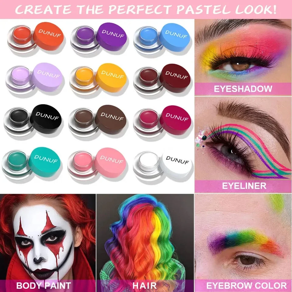 6Color/Set Technicolour Eyebrow Palette Neon Face Paint Colored Makeup Brows - Image 3 of 4