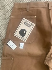 Vintage NOS 80's CARHARTT Double Knee Brown Duck Work Jeans w/tags-62W-sz. 44x32