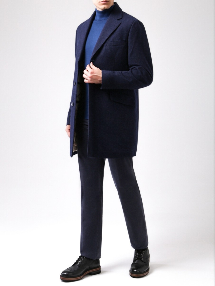LORO PIANA Dark Blue Cashmere Padded with Suede Storm System