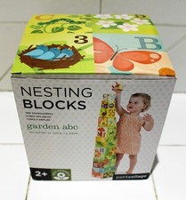Set of 10 Nesting Blocks - Garden ABC - Alphabet  Numbers