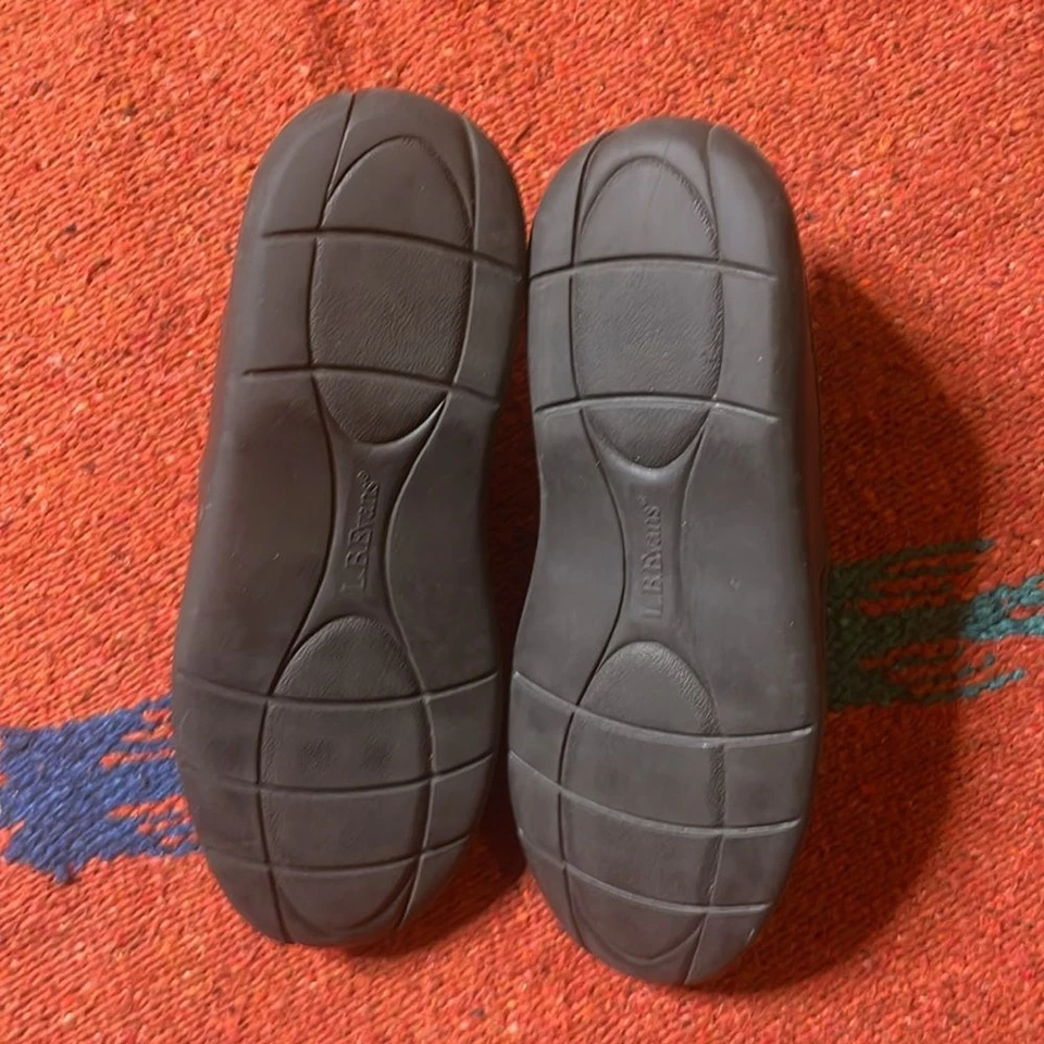 L.B. Chinelos Evans Couro Marrom Superior de Pele Sintética Masculina Tamanho 7/M Casa Sapatos Slip On - Imagem 4 de 4