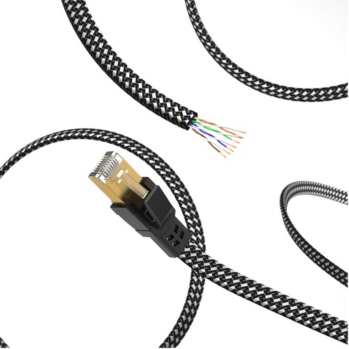 Câble Ethernet plat Cat 8 40 Gbit/s 100 pieds - blindé pour des performances ultimes - Photo 5/9
