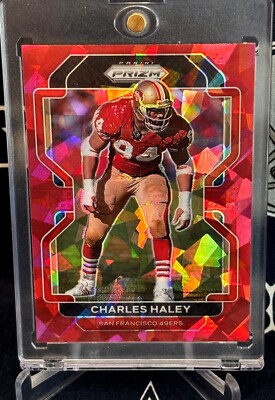 2021 Panini Prizm RED Cracked ICE PRIZM Dallas Cowboys CHARLES HALEY Insert 49er