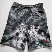 Nike Air Jordan Club Fleece Shorts Big Boys Size 7 L XL Orange Navy Gray