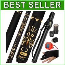 Complete 58" Pool Cue Set - Maple Cue, Care Kit, Glove & Chalk Accessories
