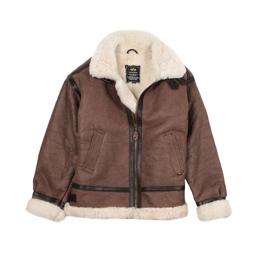 Alpha Industries B3 Flight Bomber Jacket Sheepskin Leather Authentic Alpha Ind. - Picture 3 of 3