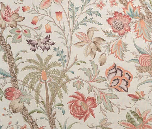 COWTAN & TOUT CURTAIN FABRIC DESIGN Arabella 4.1 METRES CORAL/SAND LINEN BLEND - Picture 5 of 10