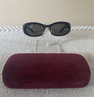 VINTAGE 90s Gucci Oval Classic Black Sunglasses GG2432 Vintage Gucci Sunglasses Collection: GG 2432 | TikTok main image 2