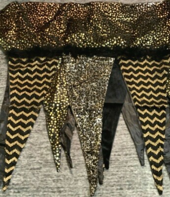Pier 1 Imports 75'' x 38'' Halloween Black Magic Leopard Mantel Scarf Black Gold
