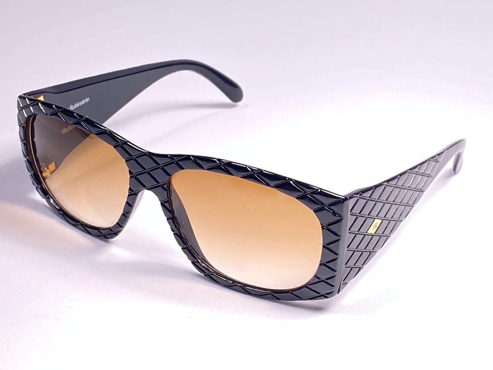 NEW VINTAGE HELENA RUBINSTEIN MASK BLACK BROWN LENSES 80'S FRANCE SUNGLASSES image 5