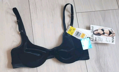 Vtg Warners Lingerie A Little Velvet Womens 34C Black Gothic Bra Underwire Gift