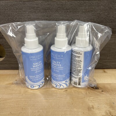 3 Pack Pacifica Salty Waves Hair Texture Spray Sea Algae & Banana 4oz Each