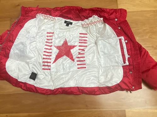 JET SET SKIJACKE DAUNENJACKE FAST NEU GR. 1 ( Gr. S oder Gr. 36 )Fellkragen rot - Bild 7 von 12