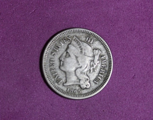1865- III Three cent nickel -#P20558