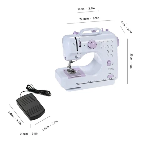 Electric Sewing Machine Portable Mini 12 Stitches Pedal Household for Beginner - Picture 10 of 15