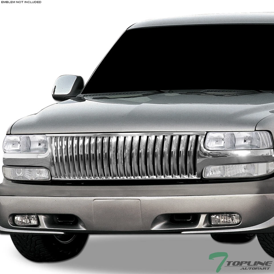 Topline For 1999-2006 Silverado/Tahoe/Suburban Vertical Front Grille - Chrome - Image 2 of 4